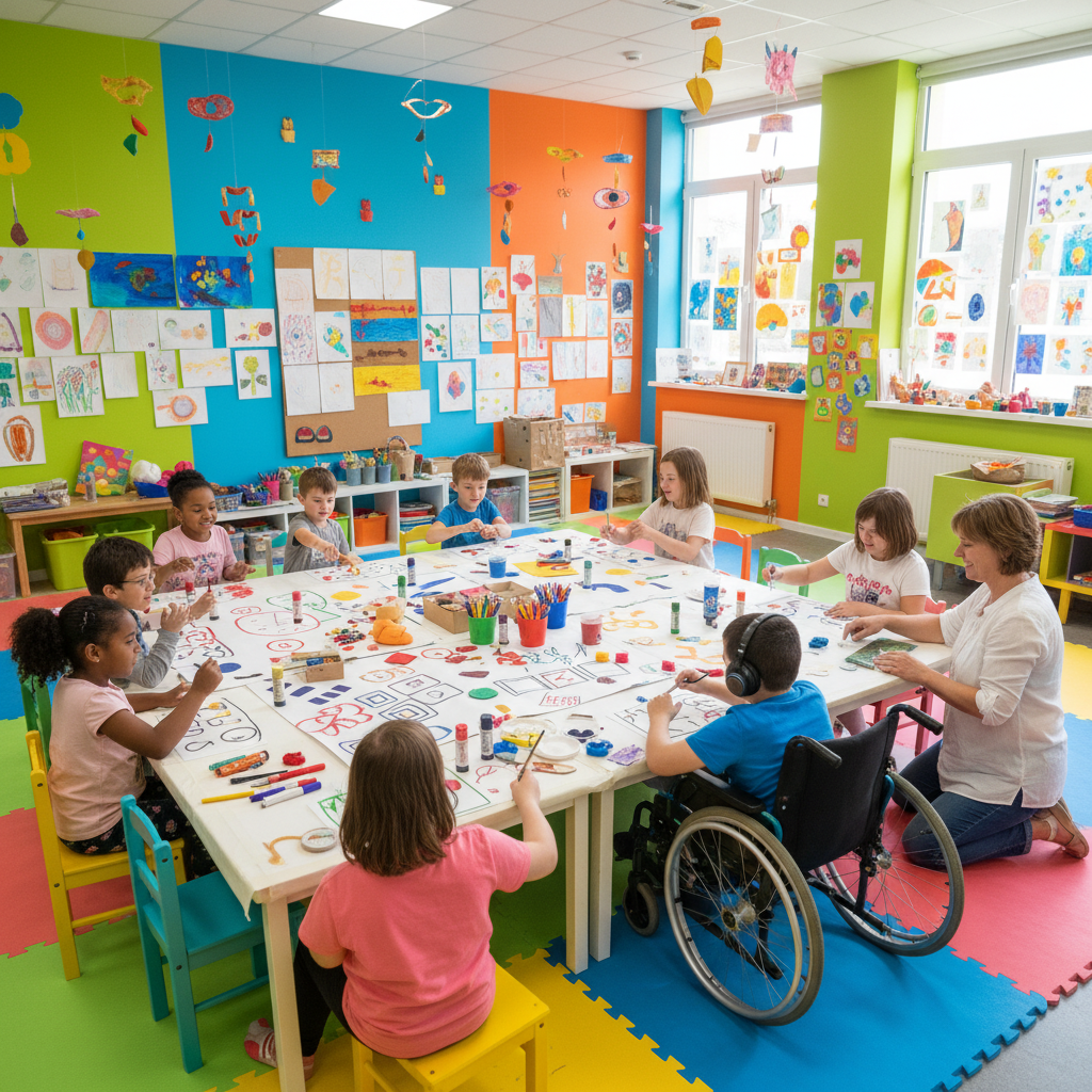 Group art therapy session